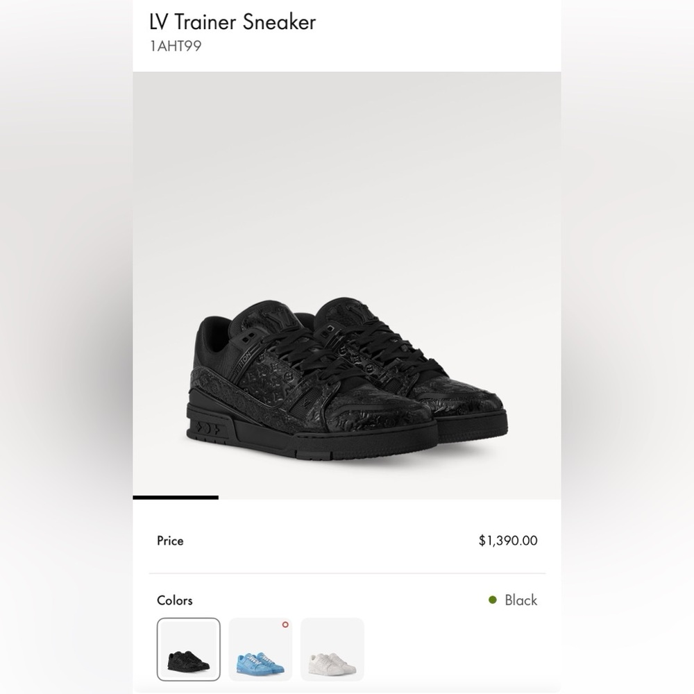 Louis Vuitton Black Sneakers with Gold Detail